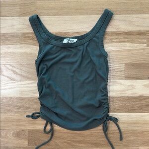 Princess Polly Sage Green Ruched Tank Top